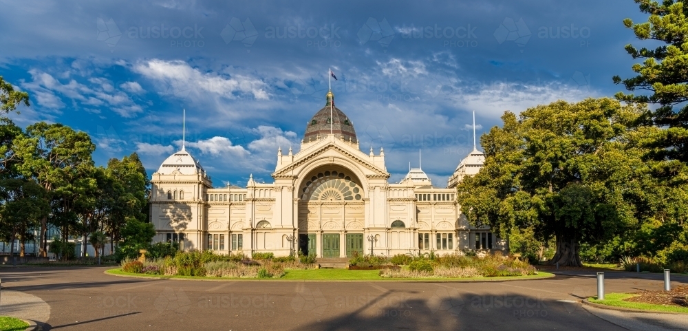 Horizontal shot of Royal Exhibition Building - Australian Stock Image