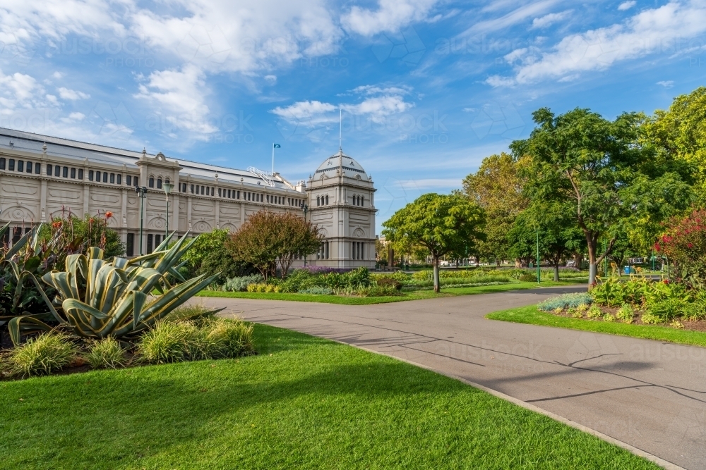 Horizontal shot of the Carlton Gardens - Australian Stock Image