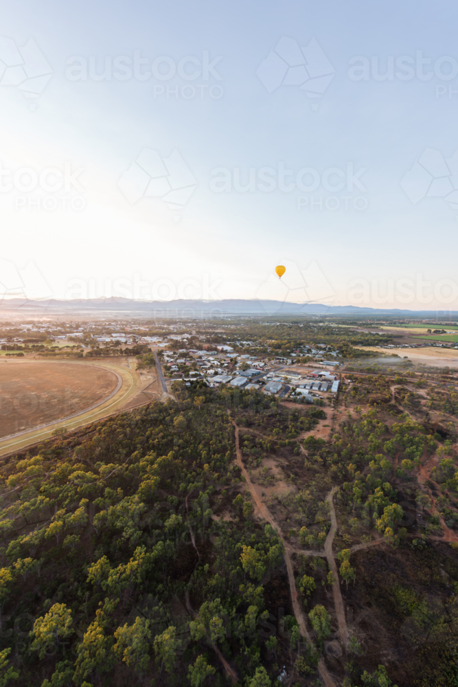 Hot air balloon ride over Mareeba in the Atherton Tablelands - Australian Stock Image