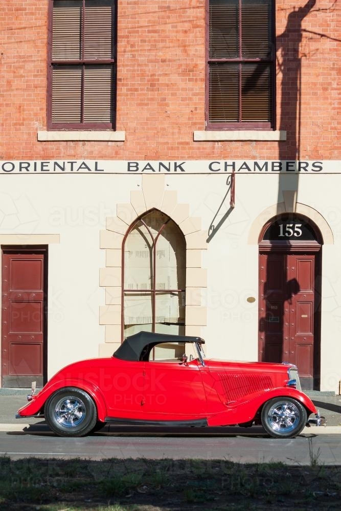 Hot rod parked in the street - Australian Stock Image