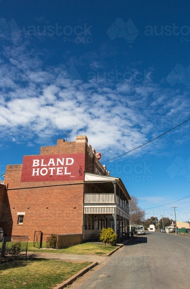 Hotel building at Quandialla with blue sky - Australian Stock Image