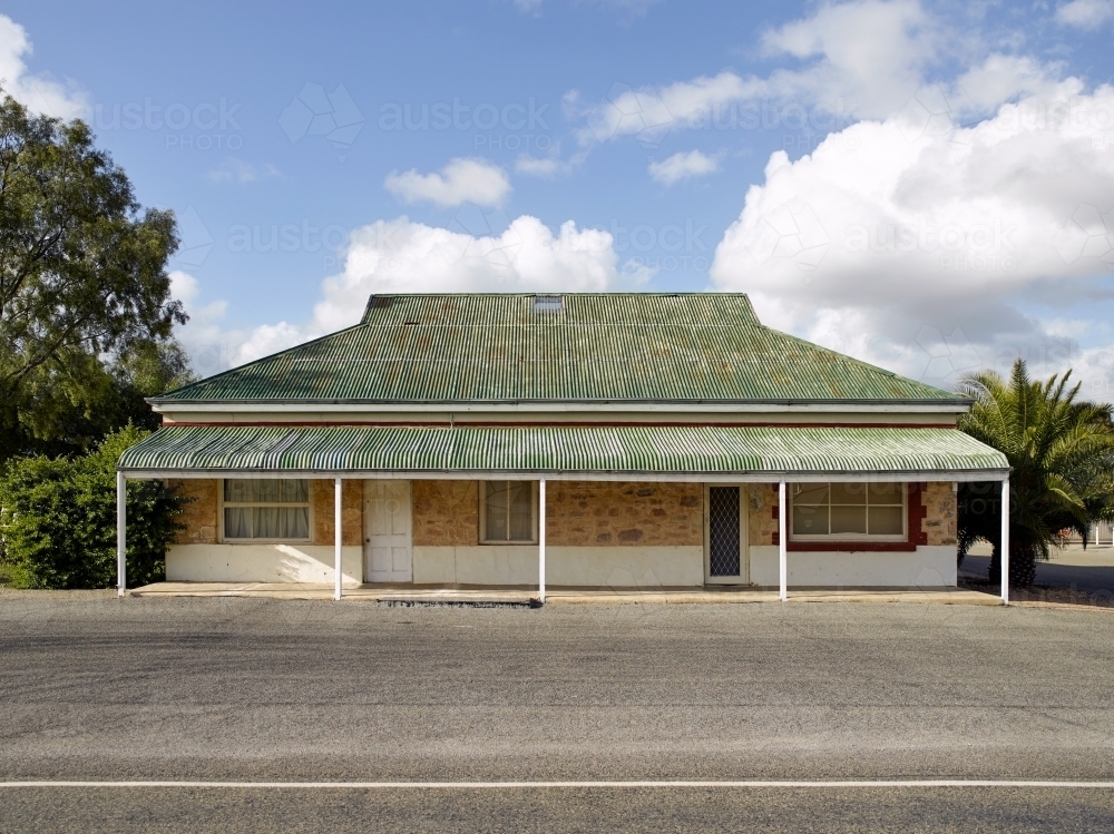 House on main street in rural town - Australian Stock Image