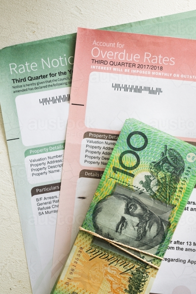 household paper bill with money - Australian Stock Image