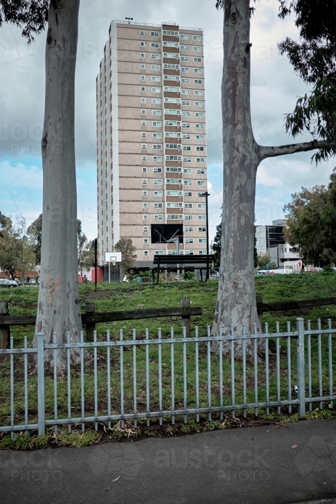 Housing Commission High-Rise Flat in Collingwood - Australian Stock Image