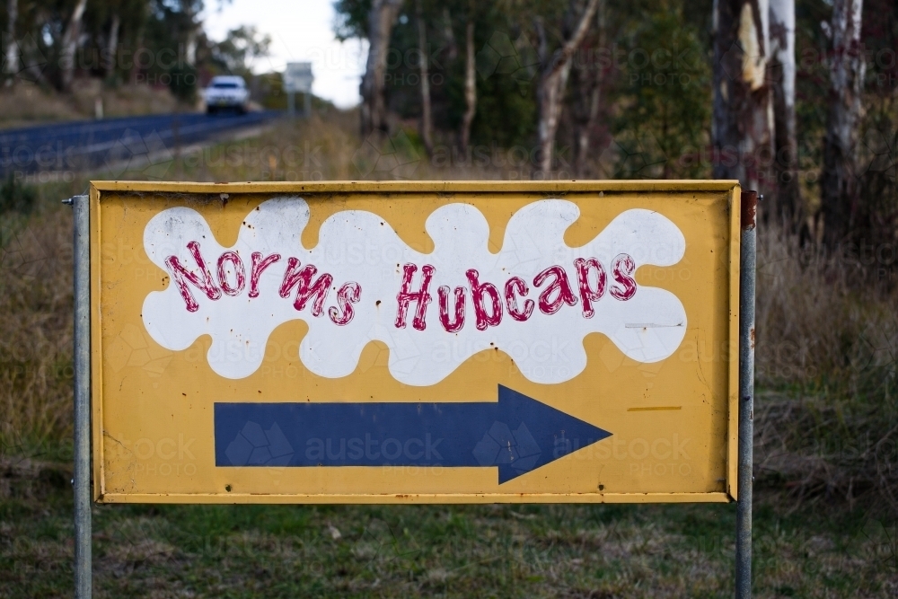 Hubcap shop sign - Australian Stock Image