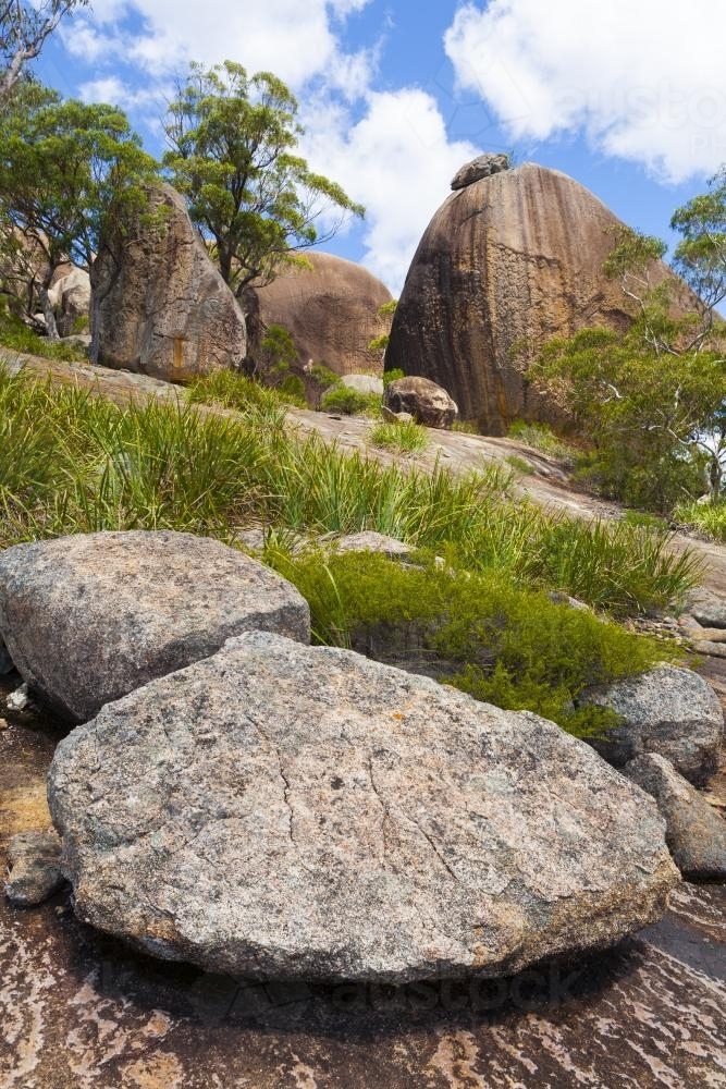 Huge granite boulders - Australian Stock Image