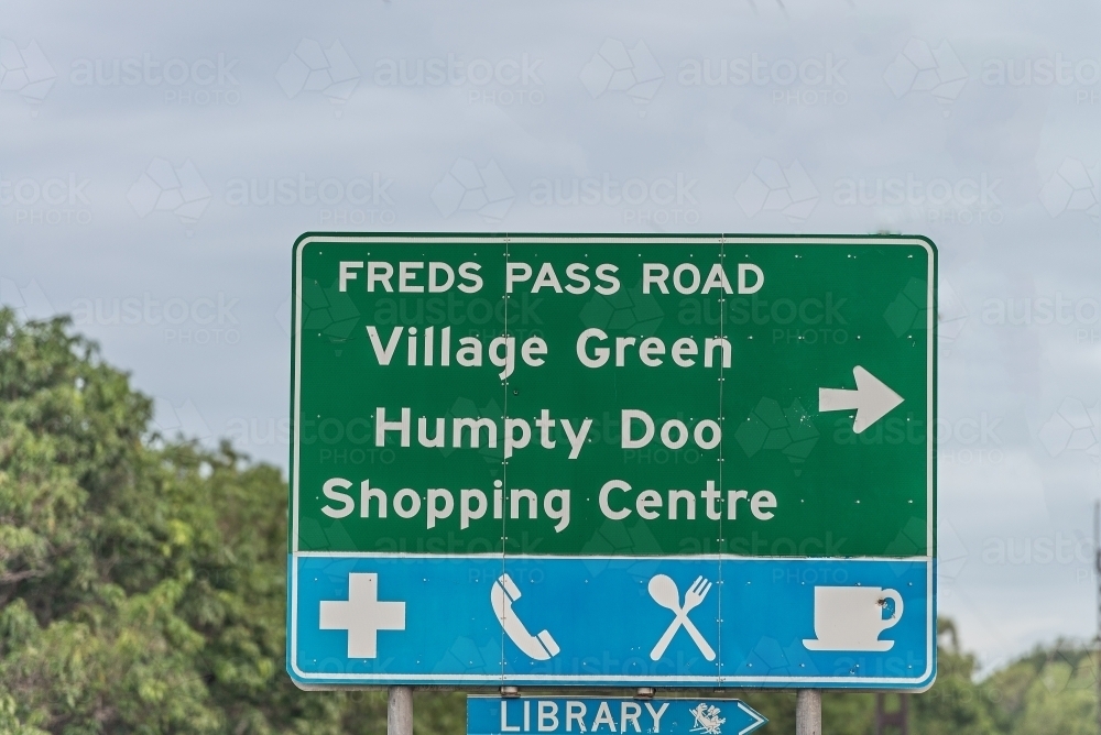 Humpty Doo sign - Australian Stock Image