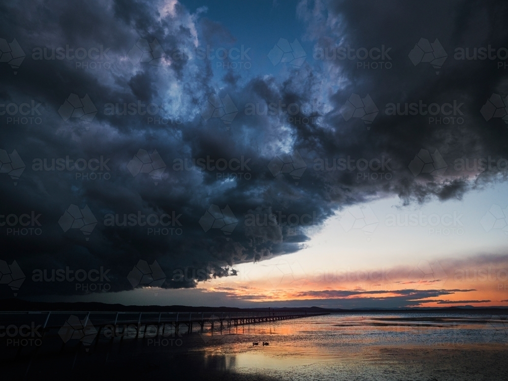 Impending Storm at Long Jetty - Australian Stock Image