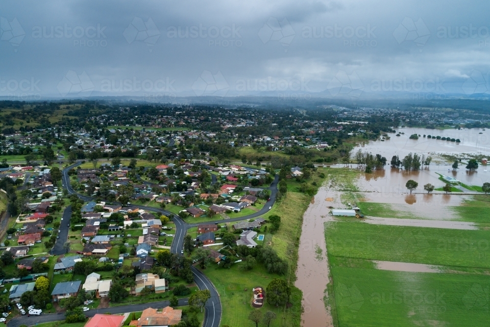 Image of Incoming rain storm over houses in Darlington, Singleton with ...