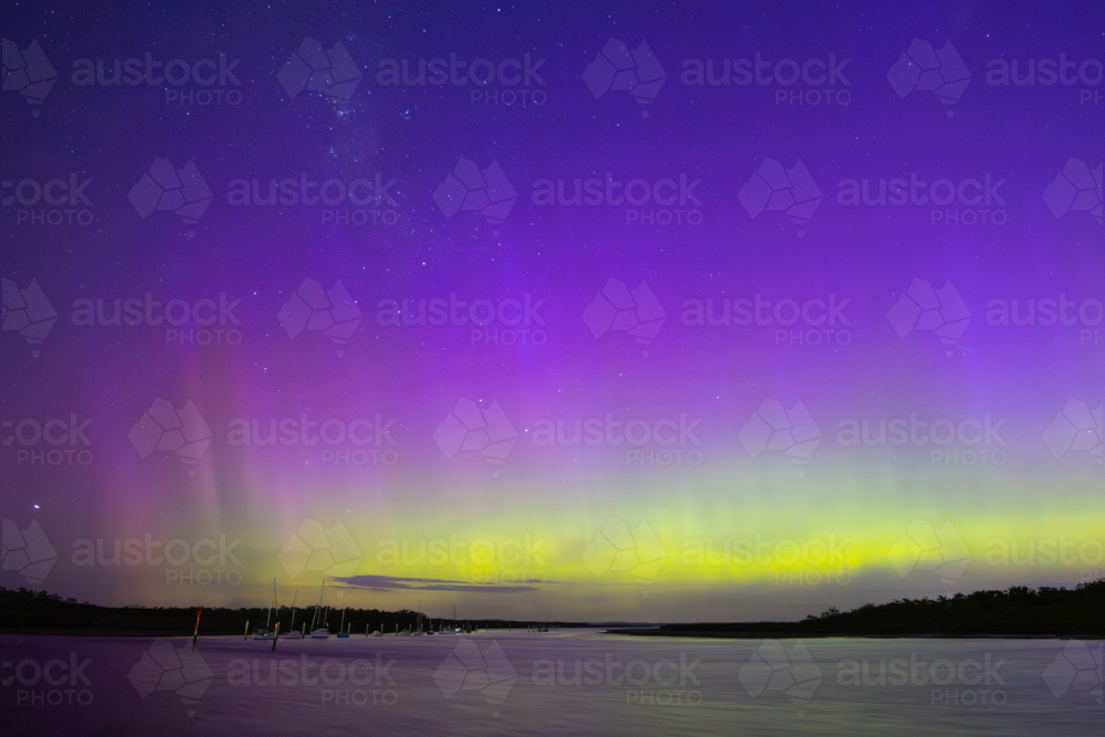 Increased solar activity results in the Aurora Australis being seen in Melbourne - Australian Stock Image