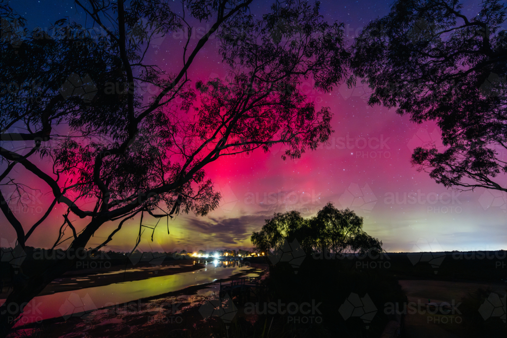 Increased solar activity results in the Aurora Australis visible in southerly areas of Australia - Australian Stock Image