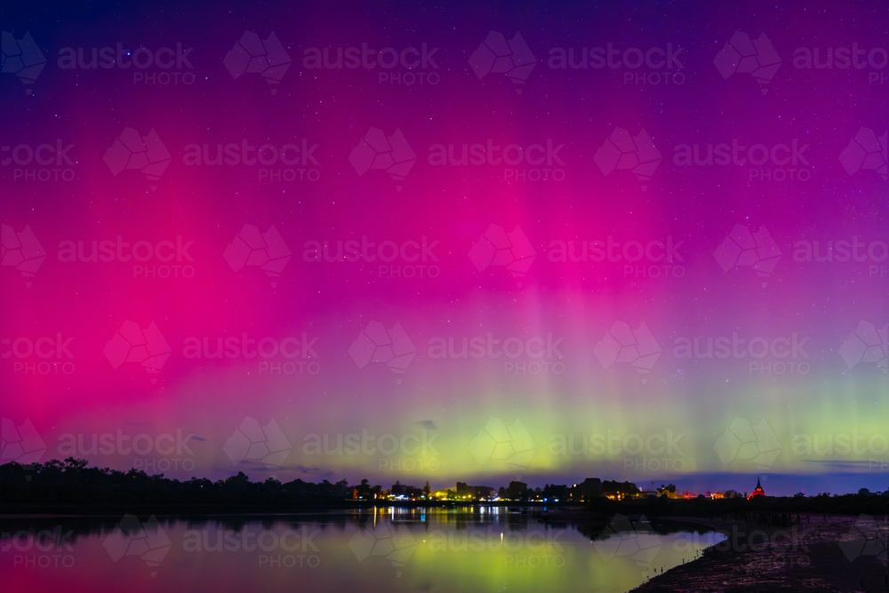 Increased solar activity results in the Aurora Australis visible in southerly areas of Australia. - Australian Stock Image