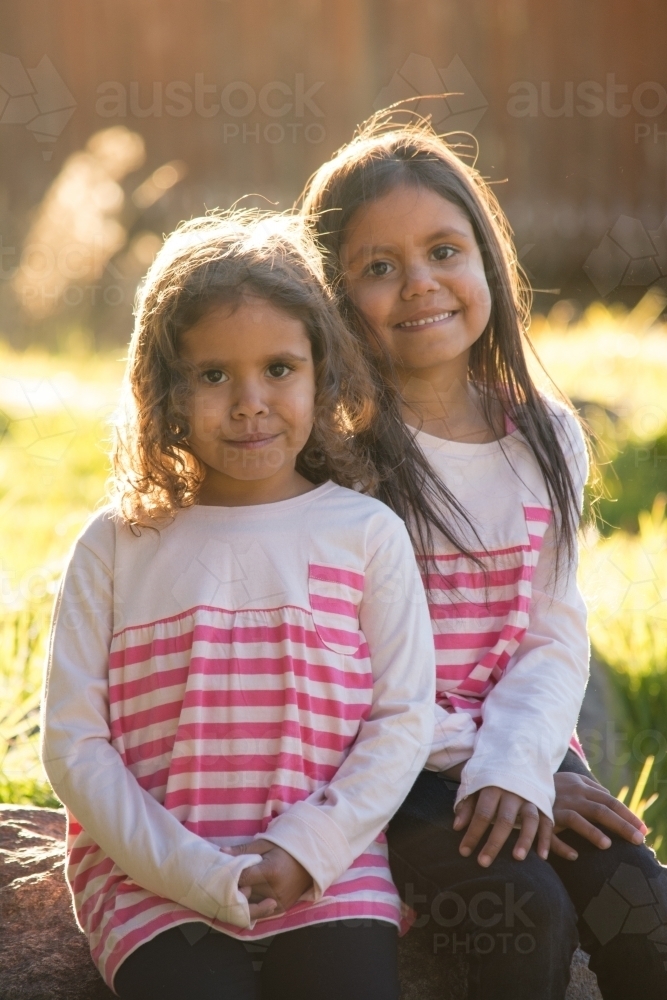 Indigenous Sisters - Australian Stock Image