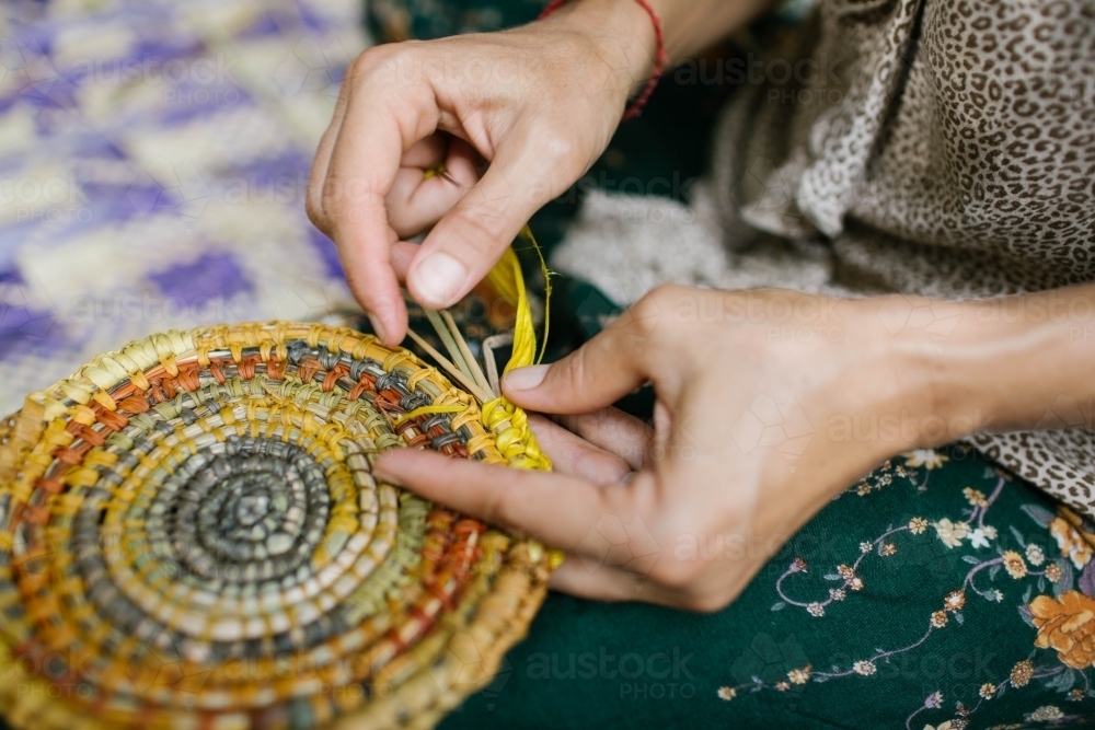 Indigenous weaving - Australian Stock Image