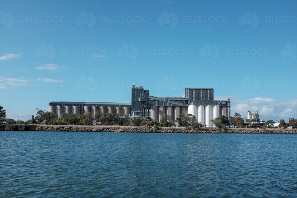 Industrial building on harbour waterfront - Australian Stock Image