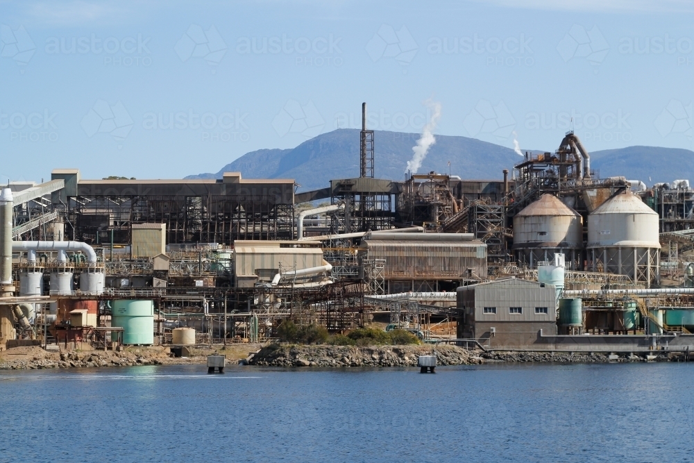 Industrial harbour foreshore, Hobart - Australian Stock Image