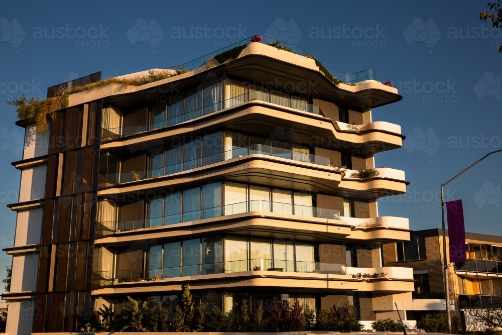 inner city apartment building in the western sun - Australian Stock Image