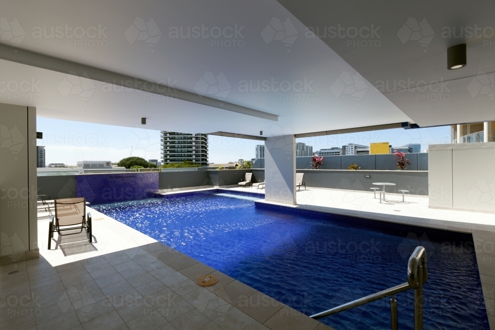 Image of Inner city building pool - Austockphoto