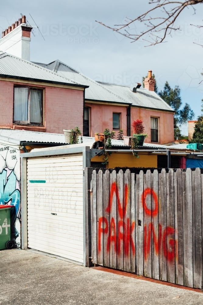Inner city garage and home - Australian Stock Image