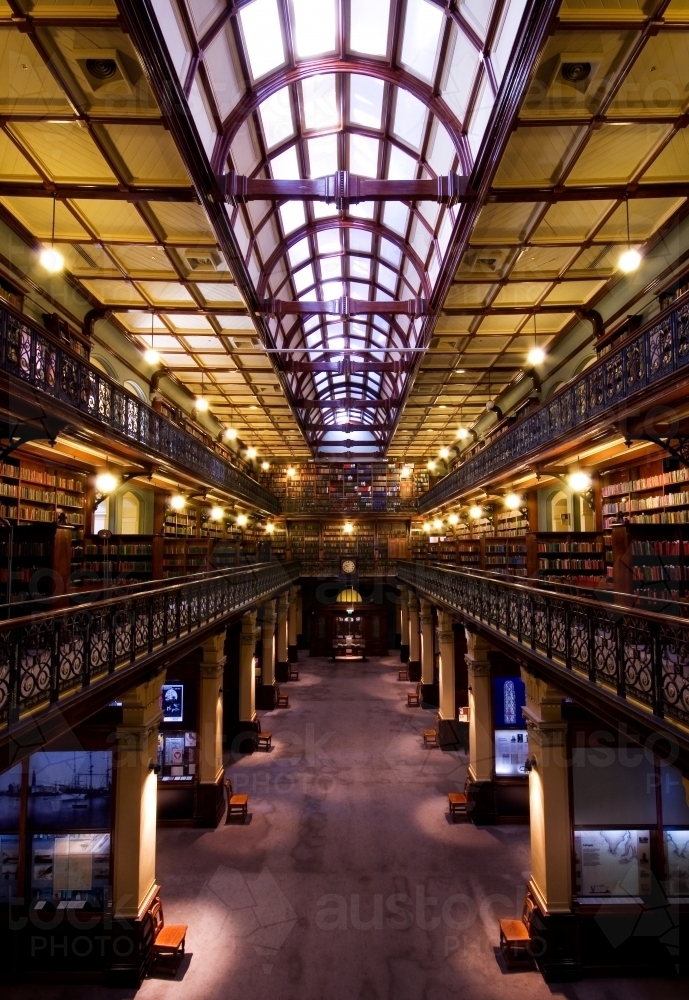 Inside Mortlock wing of State Library of South Australia - Australian Stock Image