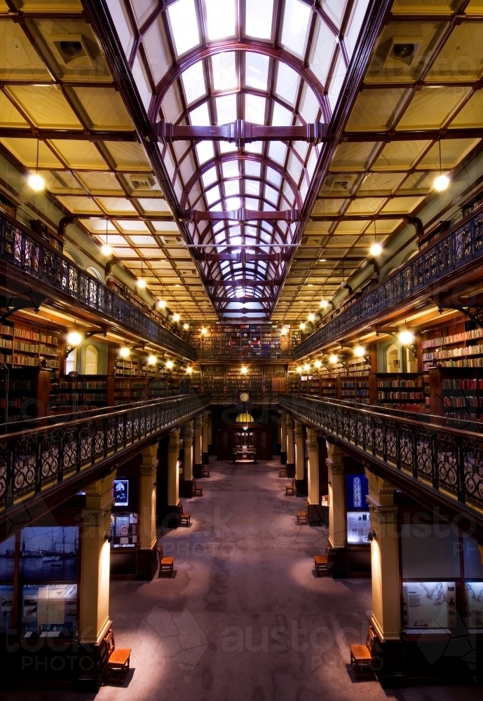 Inside Mortlock wing of State Library of South Australia - Australian Stock Image