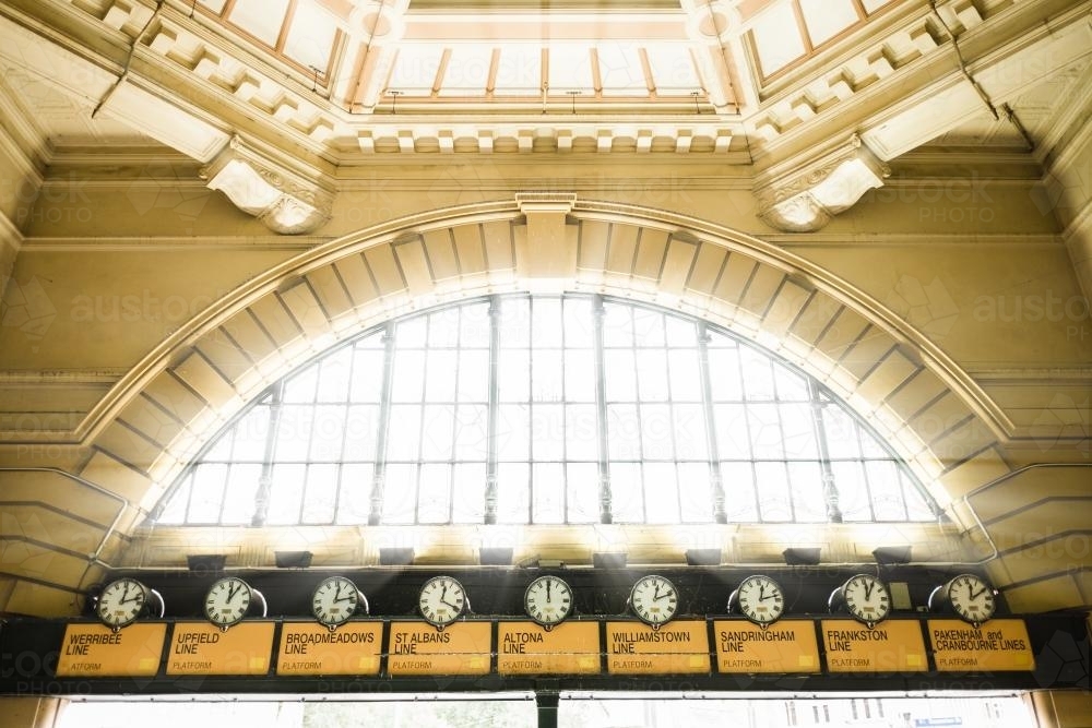 Interior of Flinders Street Station - Australian Stock Image