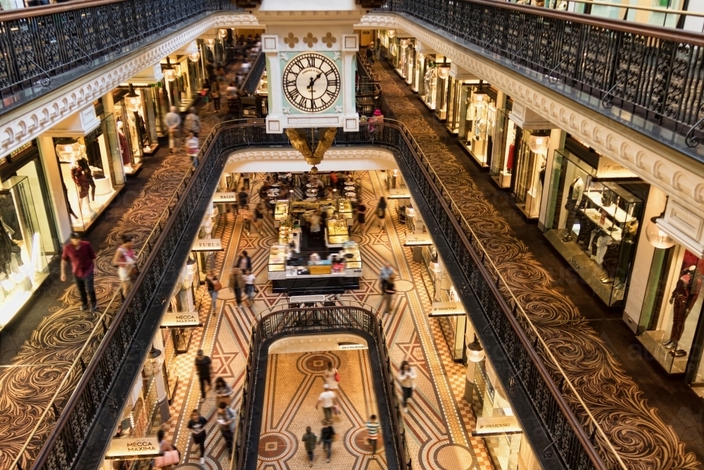 Interior of Queen Victoria Building - heritage-listed shopping centre in heart of Sydney's CBD - Australian Stock Image