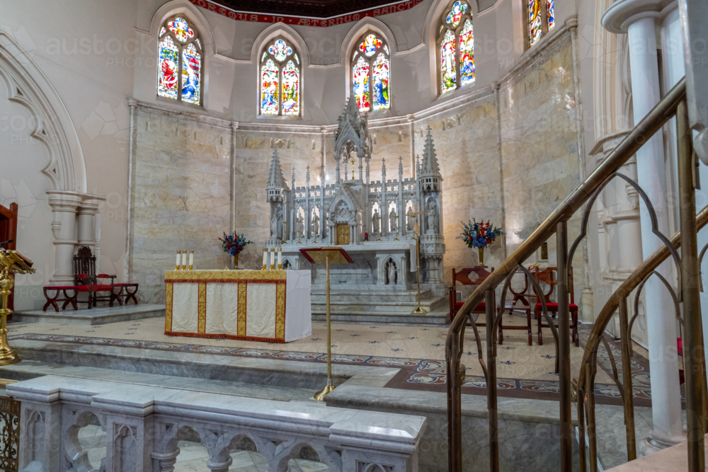 Interior of the St Mary and Joseph Catholic Church in Armidale - Australian Stock Image