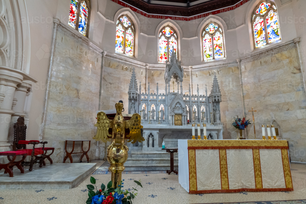 Interior of the St Mary and Joseph Catholic Church in Armidale - Australian Stock Image