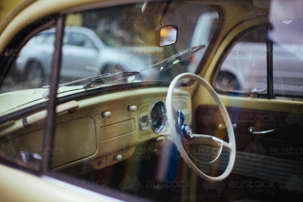 Interior of Vintage Car - Australian Stock Image