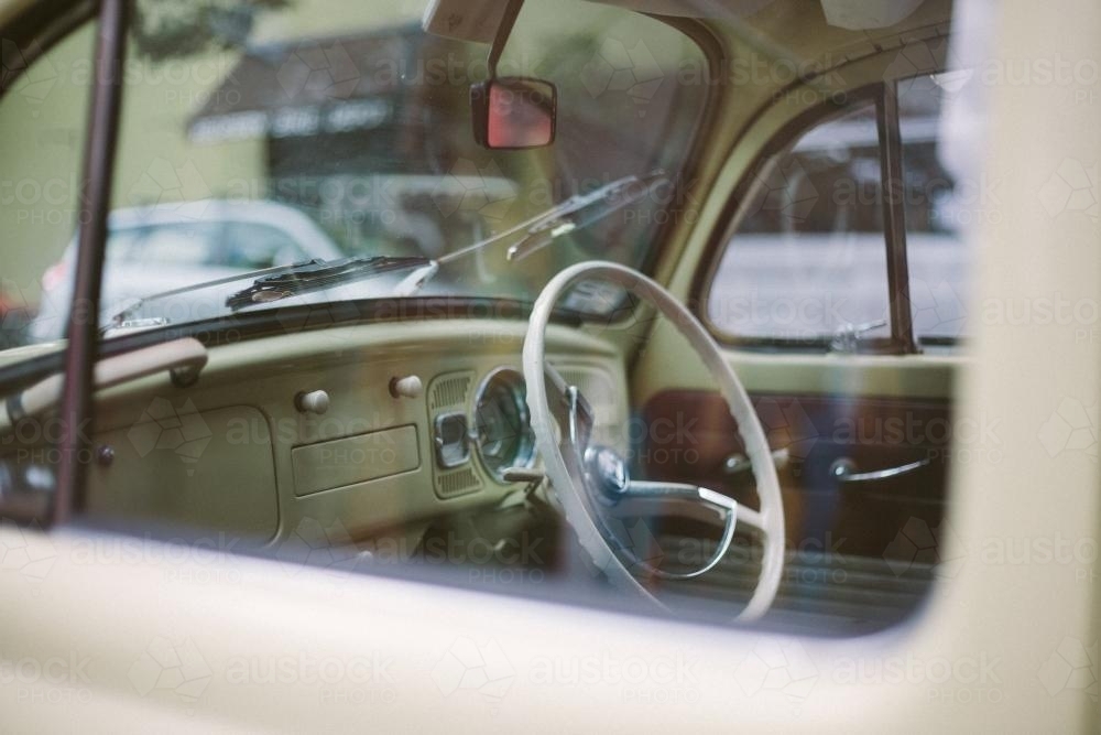 Interior of Vintage Car - Australian Stock Image