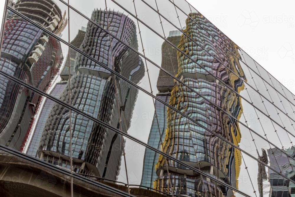 International Towers reflected in neighbouring building - Australian Stock Image
