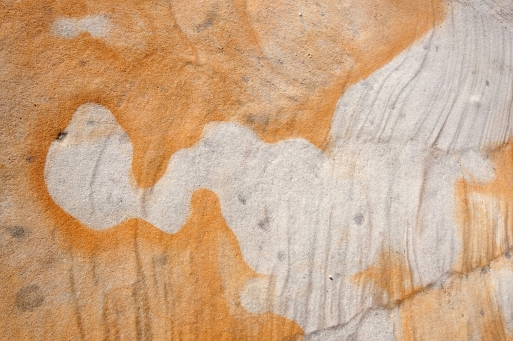 Iron staining in sandstone - Australian Stock Image