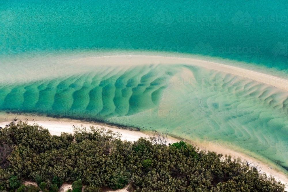 island beach and sand bars in sea channels - Australian Stock Image