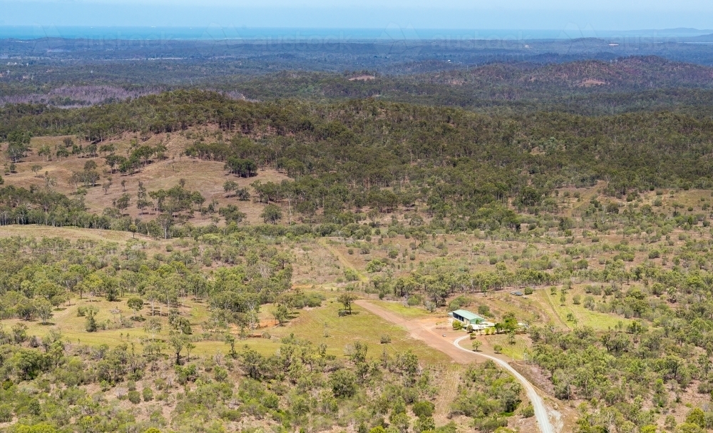 Isolated farm in countryside - Australian Stock Image