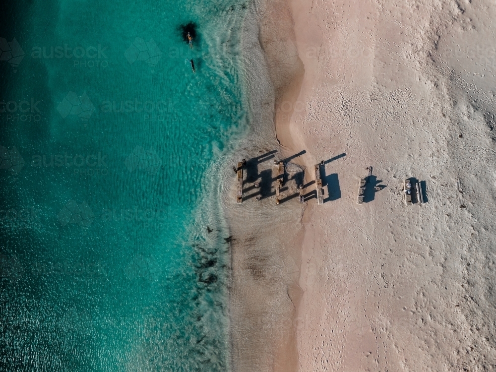 Jurien Bay Old Wooden Jetty - Australian Stock Image