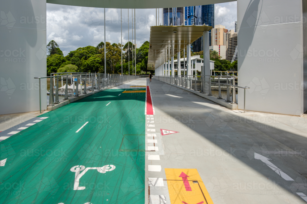 Kangaroo Point Bridge looking Towards Brisbane CBD - Australian Stock Image