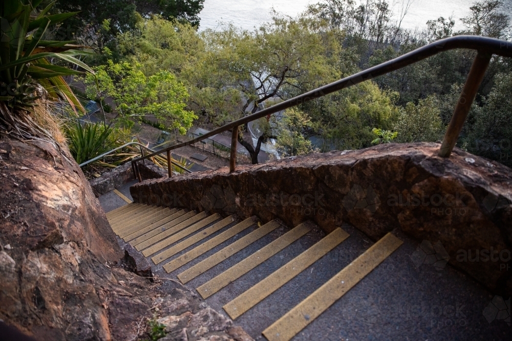 kangaroo point staircase down the cliffs - Australian Stock Image