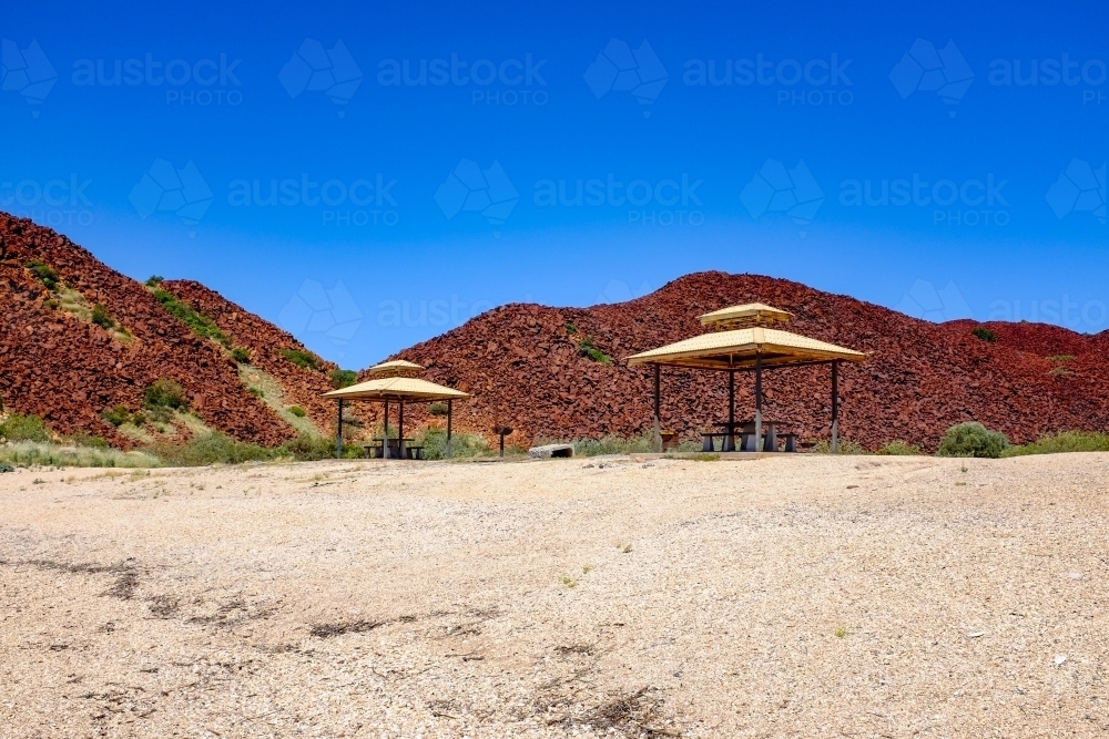 Karratha beach picnic area - Australian Stock Image