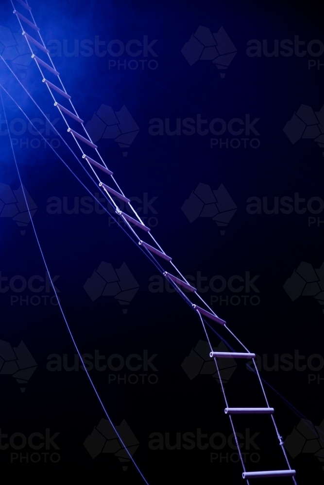 Ladder going up to trapeze in the big top - Australian Stock Image