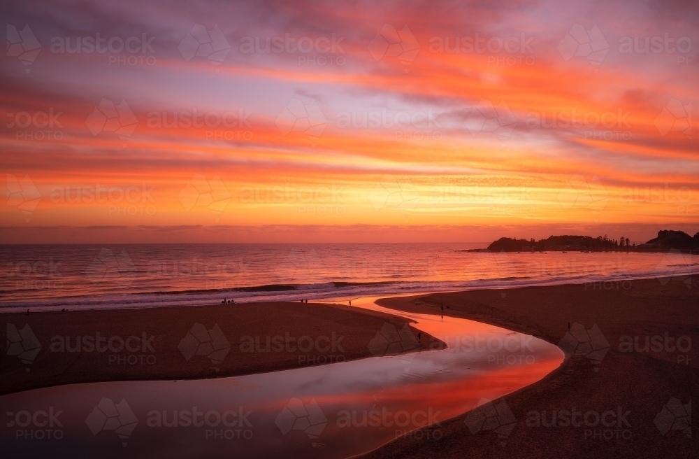 Lagoon Beach Sunrise - Australian Stock Image