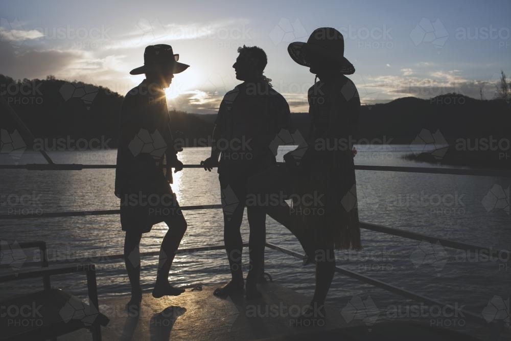 Lake Eildon Sunset silhouettes - Australian Stock Image