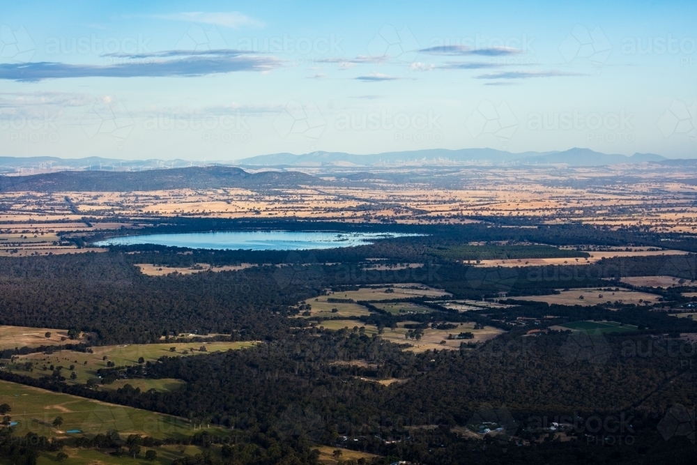 Lake Fyans and surrounds from the scenic Boroka Lookout - Australian Stock Image