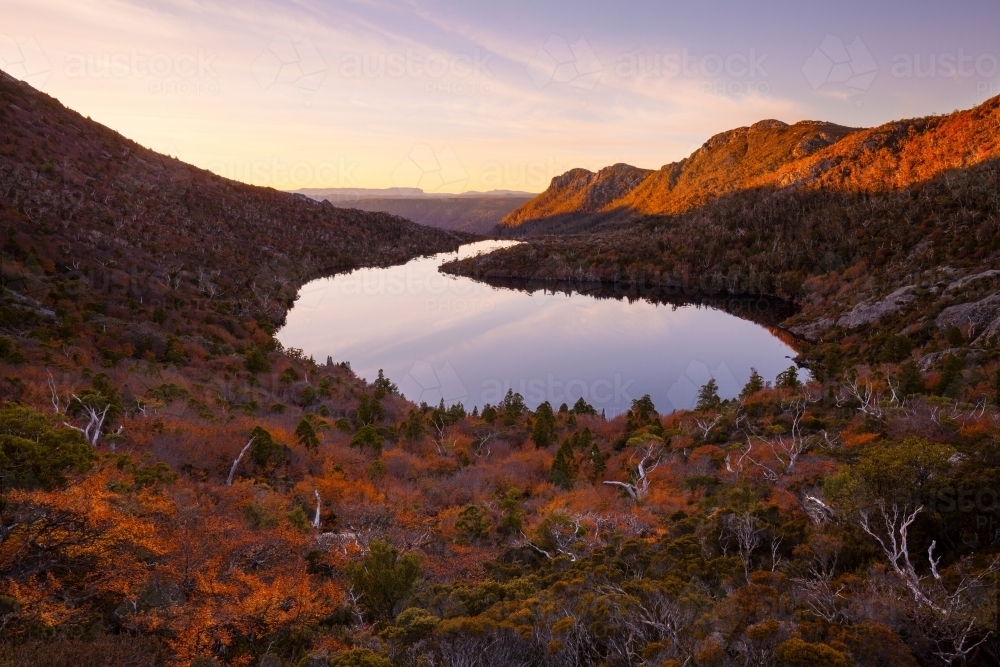 Lake Hanson - Cradle Mnt Lake St Clair N.P. - Tasmania - Australian Stock Image