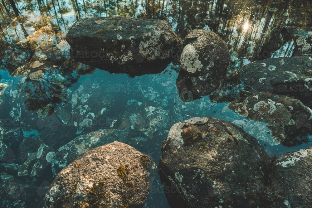 Lake Reflection, Mt Wellington, Hobart, Tasmania - Australian Stock Image