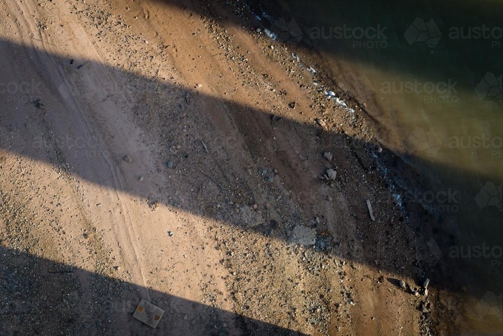 Lake shore texture & shadow - Australian Stock Image