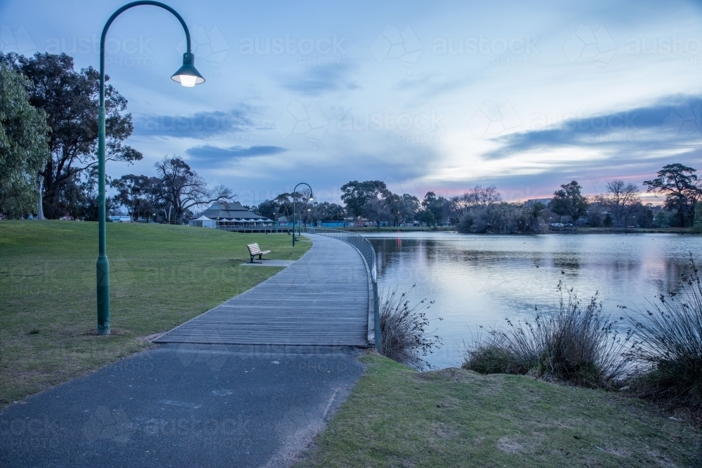 Lake Weeroona at Dusk - Australian Stock Image