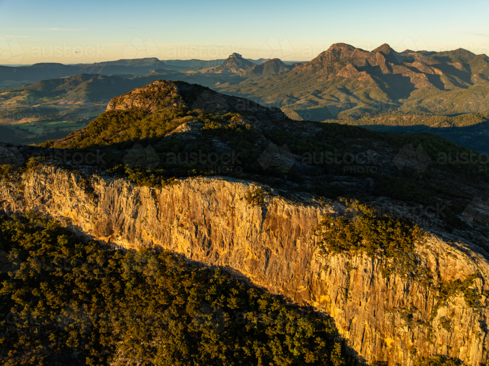 landscape of large cliff and mountains - Australian Stock Image