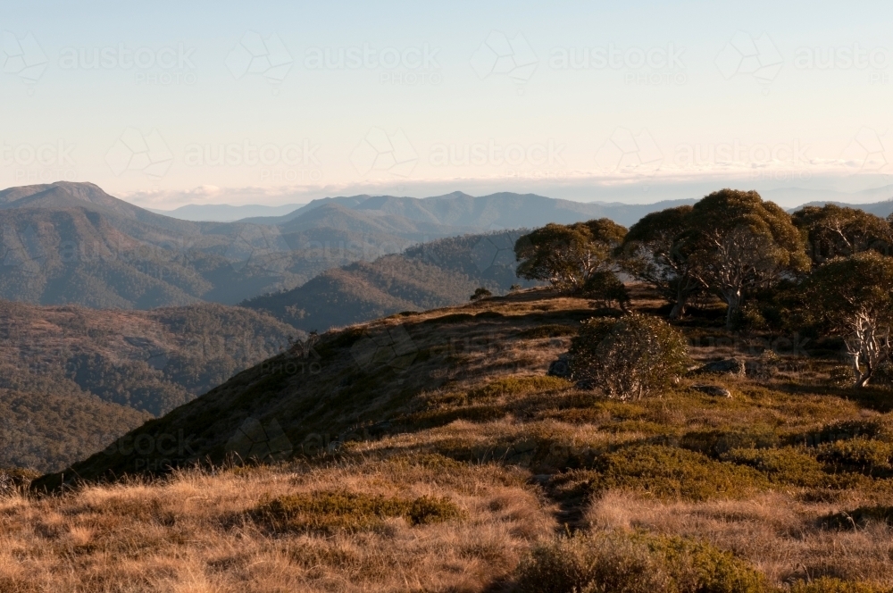 Landscape of mountain ranges - Australian Stock Image