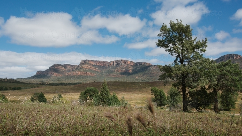 Landscape view of a rugged outback mountain range - Australian Stock Image